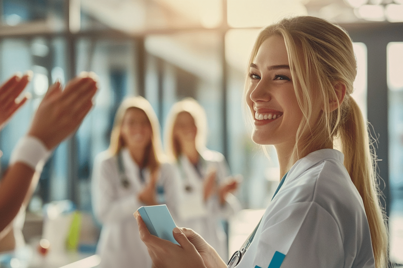 nurse_recieving_small_gift1 nurse receiving a small gift of recognition