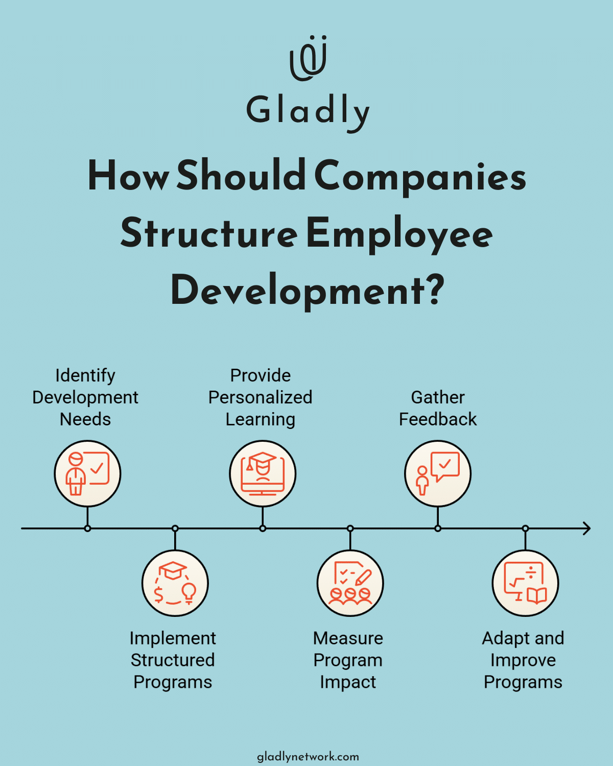 Professional development steps including learning, feedback, and program impact