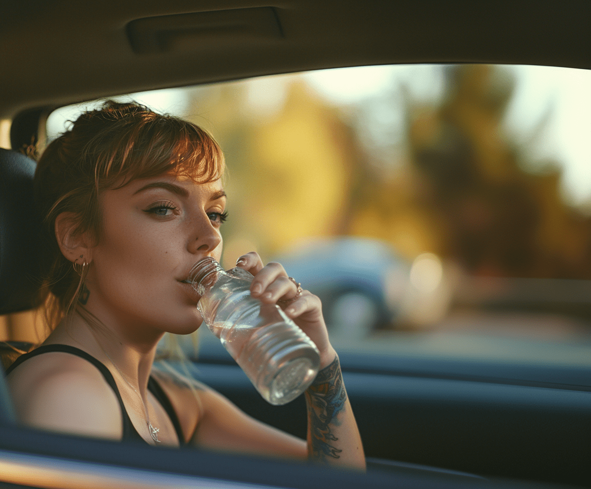 Micro-Wins-and-Water-Breaks-cv woman drinking water in car for daily hydration and energy reset