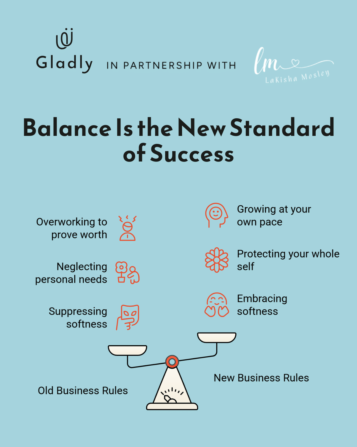 Visualizing the shift to a new standard of success with balance and care.