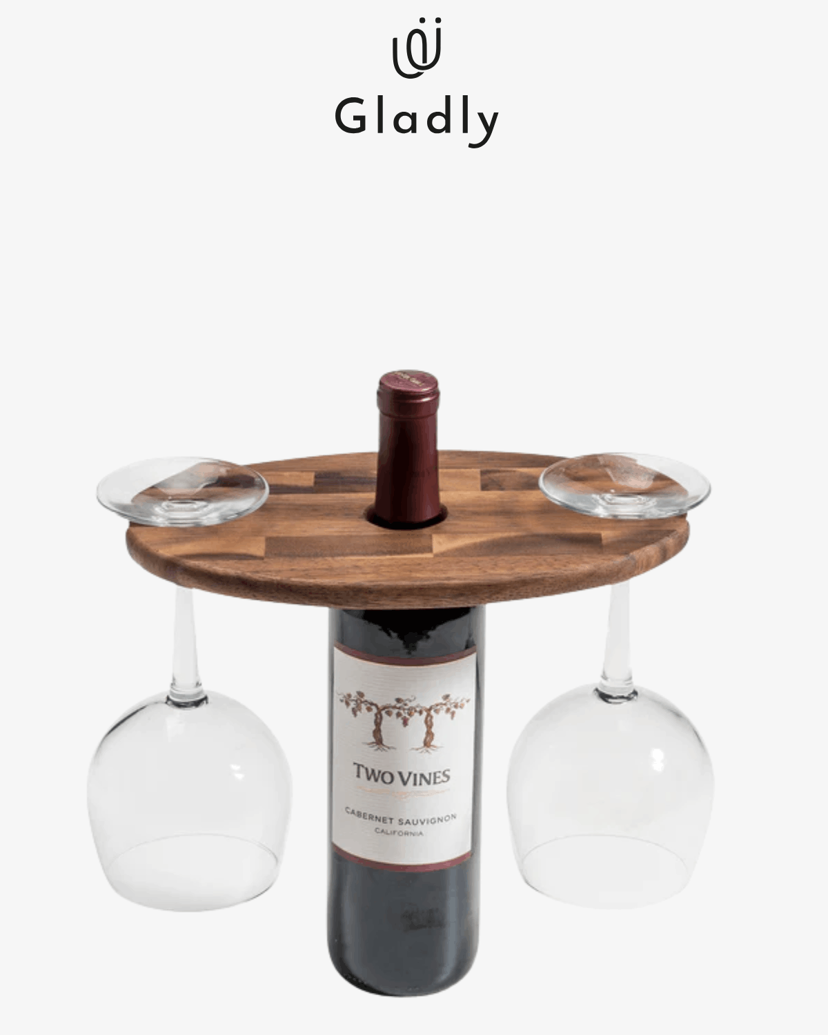 Alt text: Wood wine holder kitchen accessory, sustainable lifestyle essentials for beginners