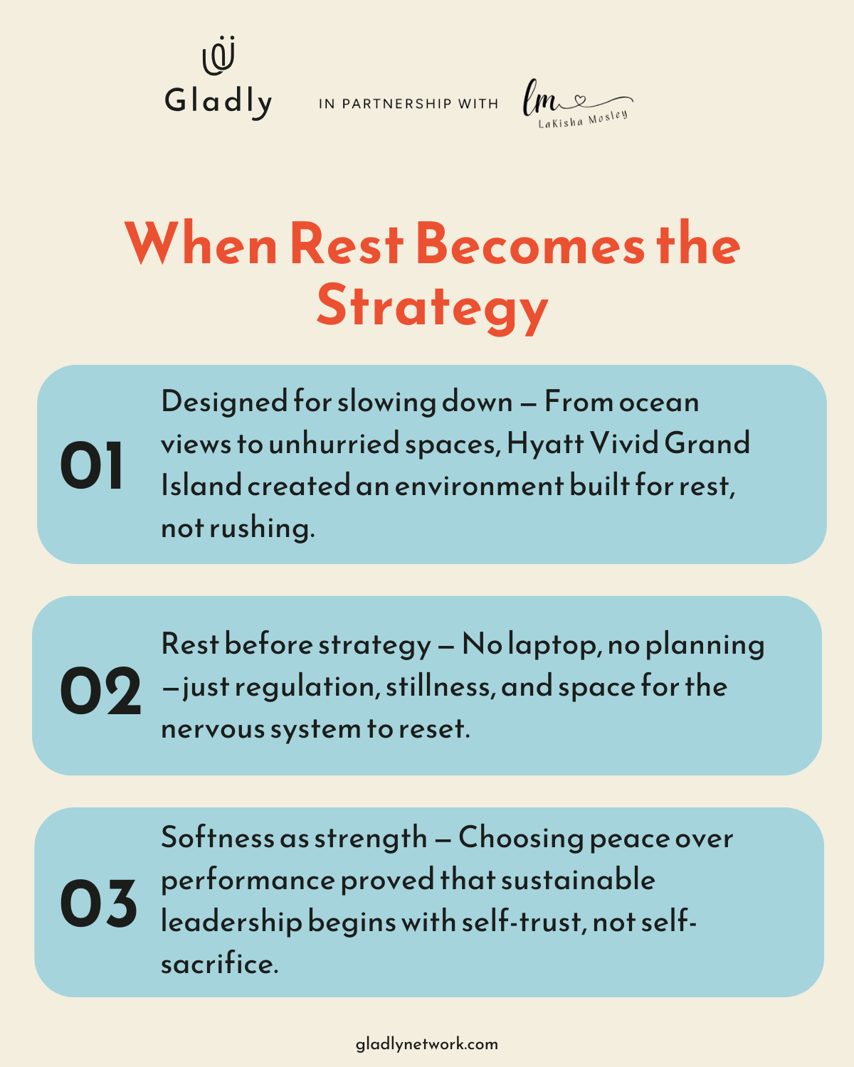 Soft reset at Hyatt Vivid showing intentional rest and sustainable leadership in practice.